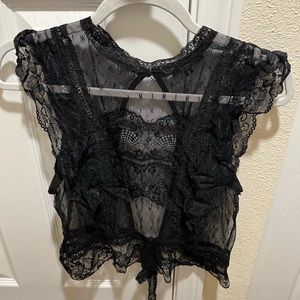 Black Sexy Sheer Top